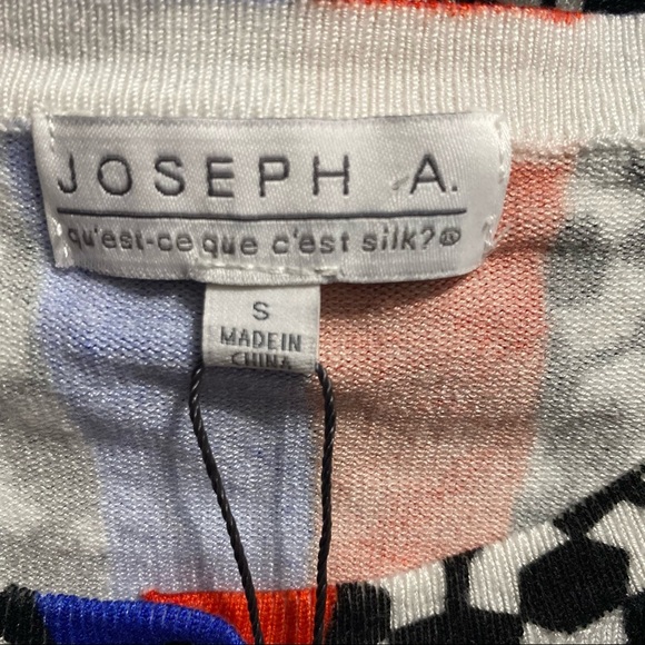 NWT Joseph A Blue Hive Print Thin Knit Cardigan - Picture 4 of 5